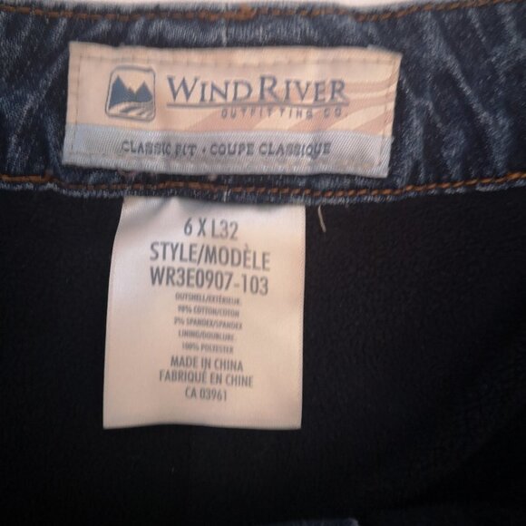 Wind River Ladies Fleece Lined Medium Wash Classic Fit Blue Jeans - Picture 3 of 13